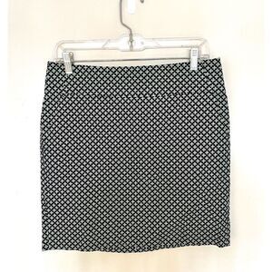 Ann Taylor green and navy geometric pencil skirt size 6